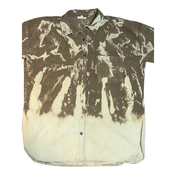Eesome Women's Bleach Splatter Flannel Top Large - Picture 2 of 8